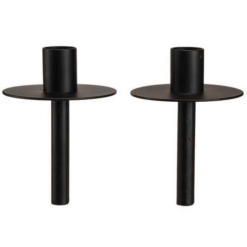 Floristik24 Portacandele per bottiglie metallo nero H12cm 2pz