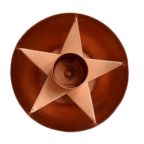 Floristik24 Candeliere per candela appuntita rame Ø8cm H5cm