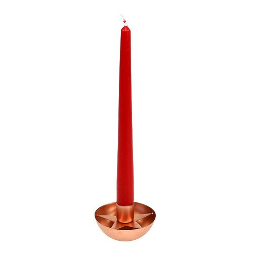 Floristik24 Candeliere per candela appuntita rame Ø8cm H5cm