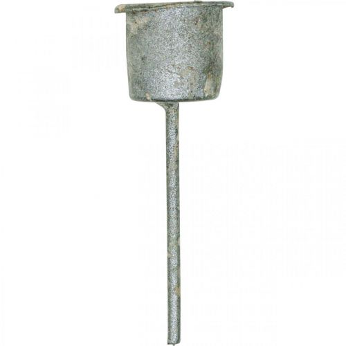 Prodotto Portacandele a innesto Shabby Chic grigio Ø3cm H8,5cm 8 pz