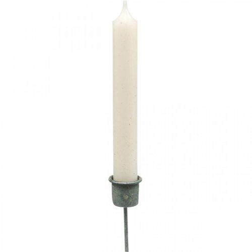 Prodotto Portacandele a innesto Shabby Chic grigio Ø3cm H8,5cm 8 pz