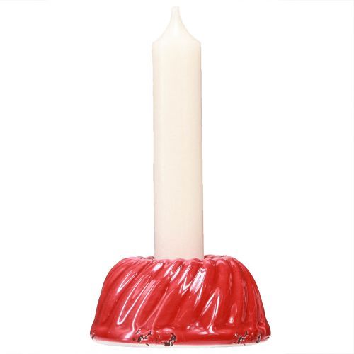 Prodotto Portacandele per candele stick stampo da forno in ceramica rossa 8 cm 6 pz