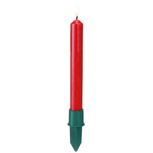 Floristik24 Portacandele per candele a bastoncino plastica verde Ø2,2 cm 5 pz