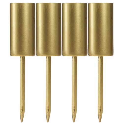 Prodotto Portacandele per candele a bastoncino metallo oro Ø28mm 15cm 4 pz