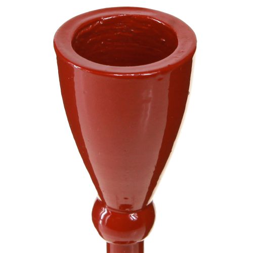 Prodotto Portacandele per candele coniche Portacandele conico Rosso H17cm