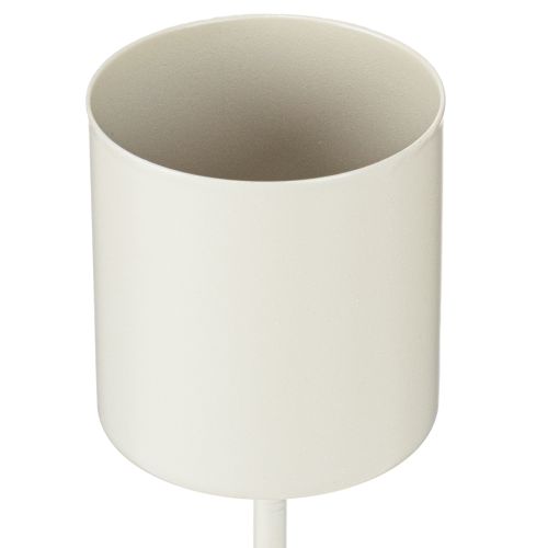 Floristik24 Portacandele per candele coniche spesse, metallo, beige, 3,8 x 14 cm, 4 pezzi