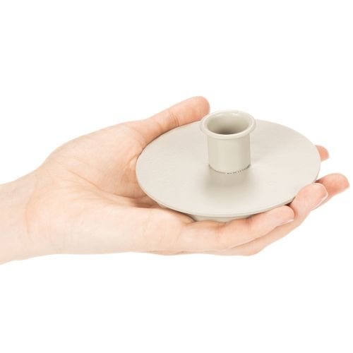 Portacandele rotondi color crema per candele affusolate, decorazione da tavola, 10 cm, 2 pezzi | Floristik24.it