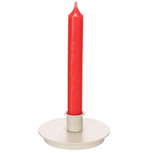 Portacandele rotondi color crema per candele affusolate, decorazione da tavola, 10 cm, 2 pezzi | Floristik24.it