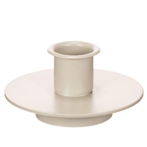 Portacandele in metallo beige opaco, piccolo candeliere per candele affusolate, 8 cm, 3 pezzi