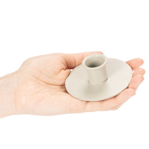 Portacandele in metallo beige opaco, piccolo candeliere per candele affusolate, 8 cm, 3 pezzi | Floristik24.it
