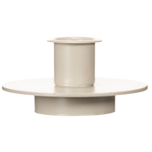 Portacandele in metallo beige opaco, piccolo candeliere per candele affusolate, 8 cm, 3 pezzi | Floristik24.it