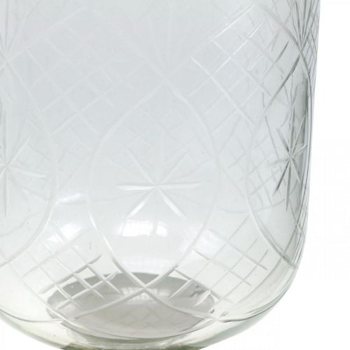 Floristik24 Lanterna Candeliere Vetro Antico Argento Ø11.5cm H42.5cm
