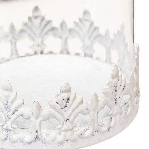 Floristik24 Portacandele con portacandele a spina bianco H8cm 4 pz