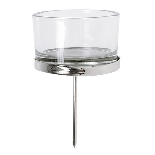 Prodotto Portacandele con vetro argento 4 pz