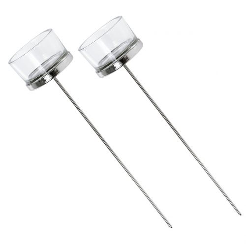 Floristik24 Portacandele con vetro sul bastone 4 pz