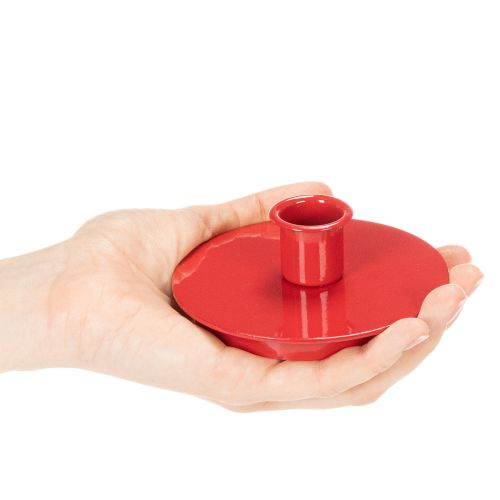 Portacandele compatti in metallo rosso per candele affusolate da 10 cm, 2 pezzi | Floristik24.it
