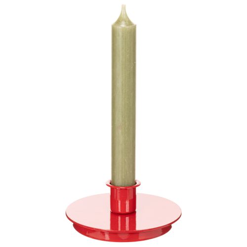 Portacandele compatti in metallo rosso per candele affusolate da 10 cm, 2 pezzi | Floristik24.it
