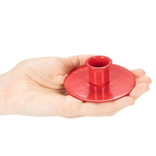 Piccoli portacandele rossi per candele affusolate da 8 cm, 3 pezzi | Floristik24.it