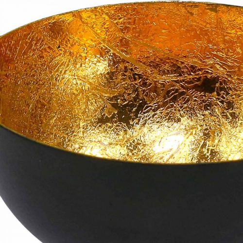 Floristik24 Decorazione da tavola Ciotola natalizia oro nero Ø10cm H5cm