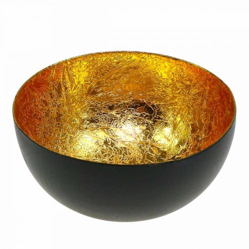 Floristik24 Decorazione da tavola Ciotola natalizia oro nero Ø8cm H4cm