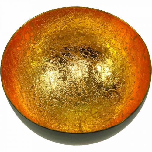 Floristik24 Decorazione da tavola Ciotola natalizia oro nero Ø8cm H4cm