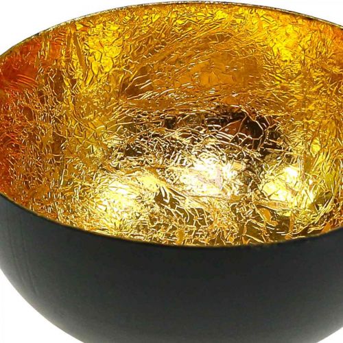 Floristik24 Decorazione da tavola Ciotola natalizia oro nero Ø8cm H4cm