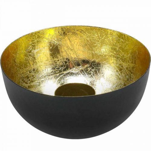 Floristik24 Candeliere Decorazione natalizia in oro nero Ø13cm H6.5cm