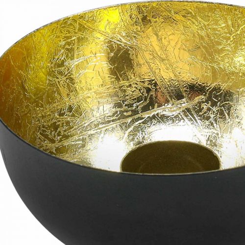 Floristik24 Candeliere Decorazione natalizia in oro nero Ø13cm H6.5cm