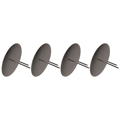Prodotto Portacandele a innesto in metallo nero Ø9cm 4 pz