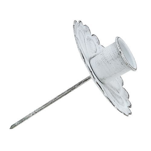Floristik24 Portacandele per attaccare bianco Ø8cm H11cm