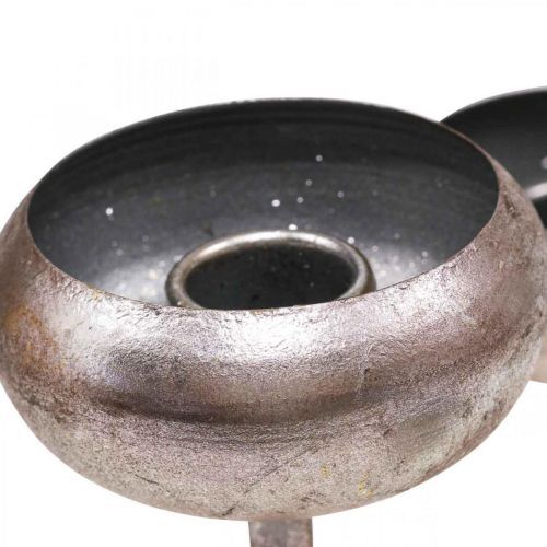 Floristik24 Candeliere antico candeliere argento 4 fiamme Ø19cm