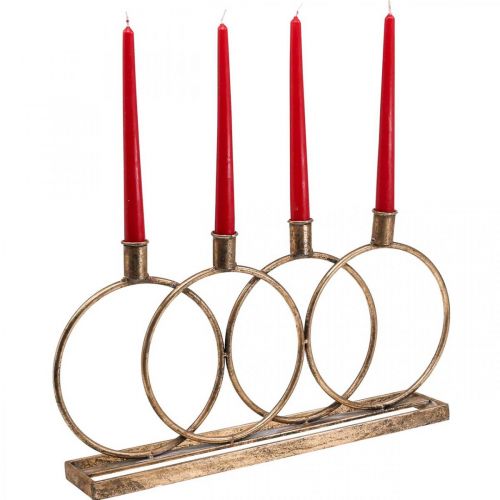 Floristik24 Portacandela a stelo portacandele vintage 4 fiamme dorato L45cm