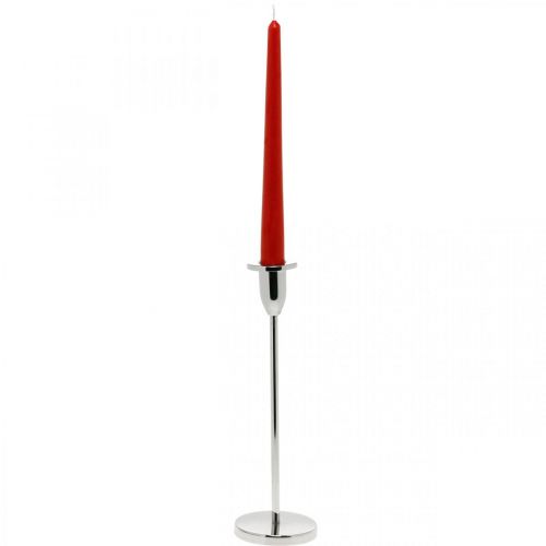 Floristik24 Candeliere in metallo argentato decoro candeliere moderno H26cm