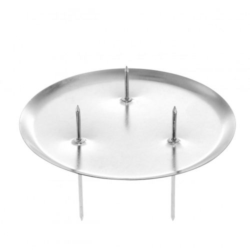 Floristik24 Portacandele per corona dell&#39;Avvento, Natale, decorazione candela da attaccare argento Ø10cm 4pz