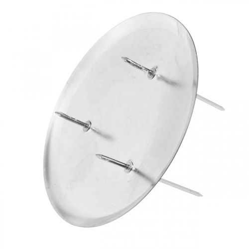 Floristik24 Portacandele per corona dell&#39;Avvento, Natale, decorazione candela da attaccare argento Ø10cm 4pz