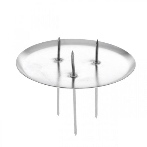 Portacandele per corona dell&#39;Avvento, Natale, decorazione candela da attaccare argento Ø8cm 4pz