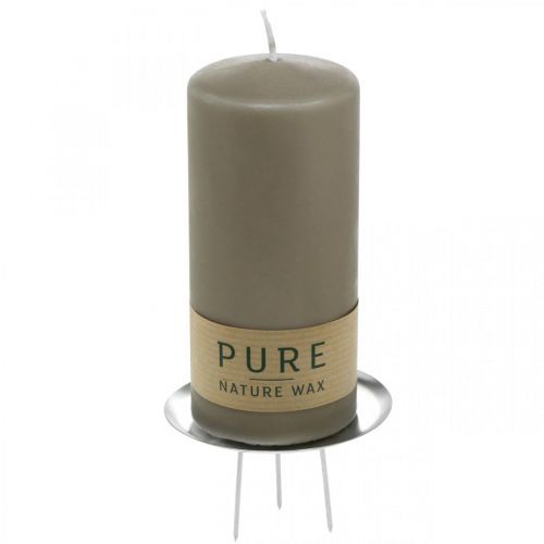Floristik24 Portacandele per corona dell&#39;Avvento, Natale, decorazione candela da attaccare argento Ø8cm 4pz