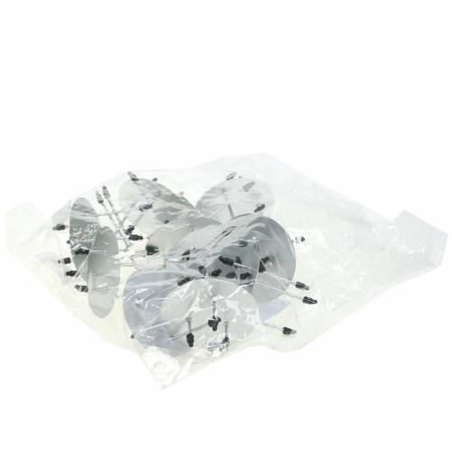 Floristik24 Candeliere per attaccare argento Ø6,5cm 12pz