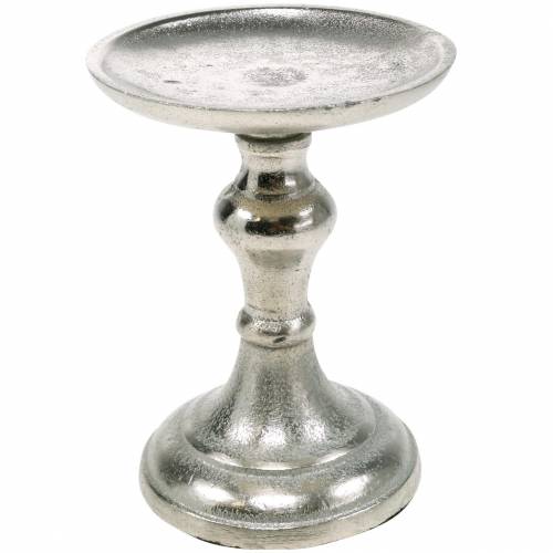 Floristik24 Candelieri in metallo per candele a colonna, portacandele, candelieri in argento
