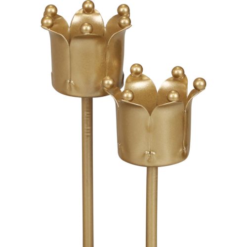 Floristik24 Portacandele Corona dell'Avvento portacandele corona dorata Ø2,5 cm 4 pezzi