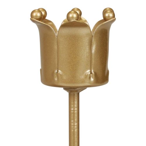 Floristik24 Portacandele Corona dell'Avvento portacandele corona dorata Ø2,5 cm 4 pezzi