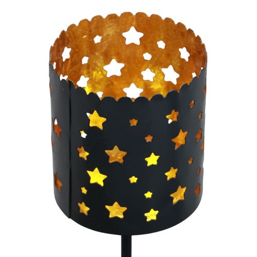 Floristik24 Portacandele Corona dell'Avvento da attaccare oro nero Ø6cm 4 pezzi