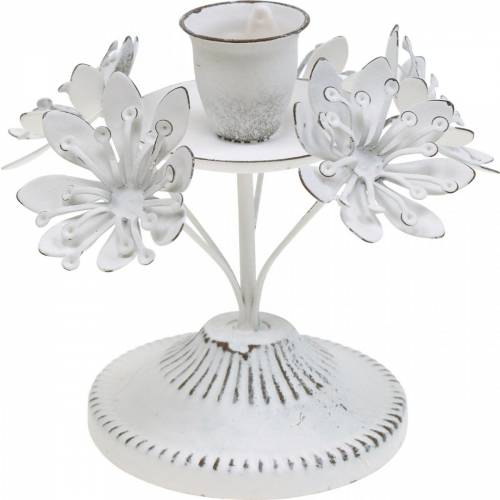 Floristik24 Decorazione candela, primavera, portacandele con fiori, decorazione in metallo per il matrimonio