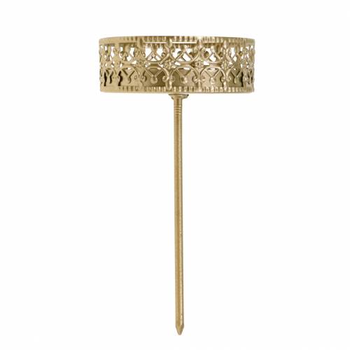 Prodotto Portacandele in filigrana per inserimento dorato Ø6,4 cm H12,5 cm 4 pezzi aspetto antico