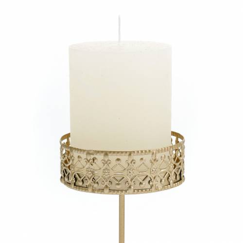 Floristik24 Portacandele floreali da collegare dorati Ø7,4 cm H12,5 cm 4 pezzi aspetto antico