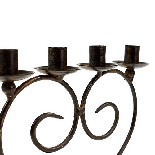 Floristik24 Portacandele a forma di cuore marrone H17cm B16cm