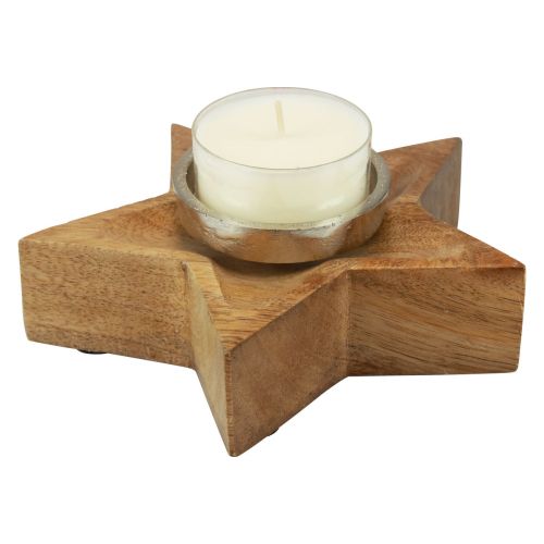 Prodotto Portacandele portacandele in legno stella 15x15x5cm 2pz