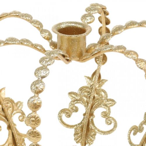 Floristik24 Corona con portacandele, decoro per Natale, decoro in metallo, corona decorativa dorata Ø19,5cm H16cm