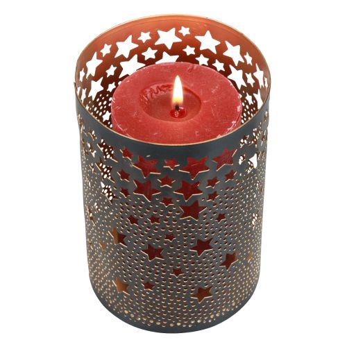 Prodotto Portacandele stelle in metallo nero/oro H10/15 cm set da 2