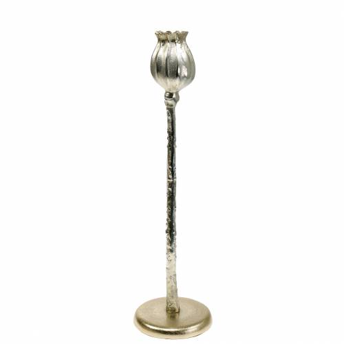 Floristik24 Candeliere fiore papavero champagne H41cm